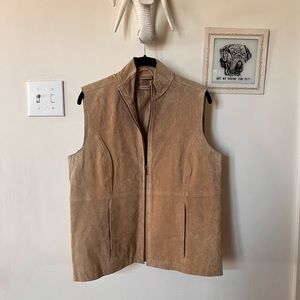 vintage ruff hewn • tan genuine suede leather vest